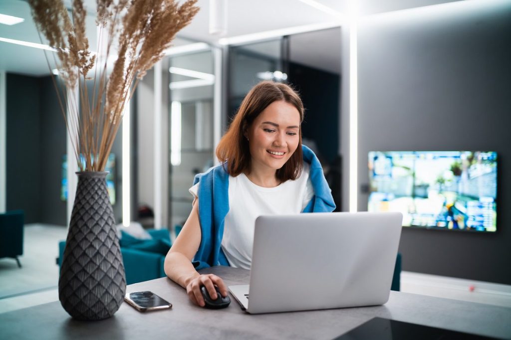 Portrait of gamer girl