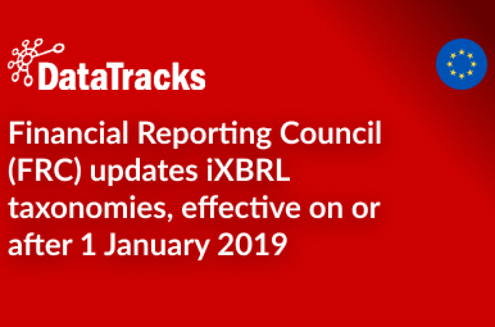 Financial Reporting Council (FRC) updates iXBRL taxonomies, effective on or after 1 January 2019