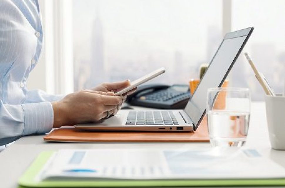 Professional team with laptop and tablet consult new projects fo